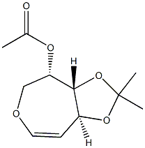 L-arabino-Hex-1-enitol,1,6-anhydro-2-deoxy-3,4-O-(1-methylethylidene)-,acetate(9CI) Struktur