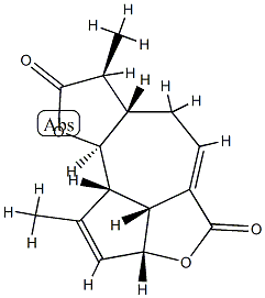 (2aR)-6,6aα,7,9aβ,9bα,9cα-Hexahydro-1,7α-dimethyl-4H-azuleno[1,8-bc:4,5-b']difuran-4,8(2aH)-dione Struktur