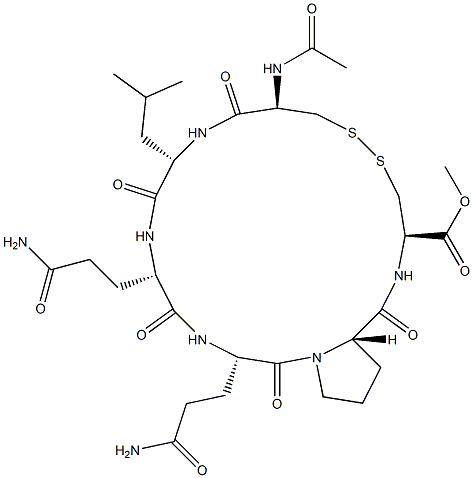 acetylcysteinyl-leucyl-glutamyl-glutamyl-prolyl-cysteine methyl ester cyclic disulfide Struktur