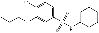 4-bromo-N-cyclohexyl-3-propoxybenzenesulfonamide Struktur