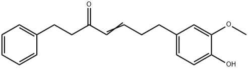 7-(4''-hydroxy-3''-methoxyphenyl)-1-phenyl-4E-heptene-3-one Struktur