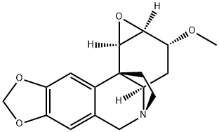 2H,5H-4,10b-Ethano(1,3)dioxolo(4,5-j)oxireno(a)phenanthridine,1a,3,3a, 10c-tetrahydro-2-methoxy-, (1aS,2R,3aR,4S,10bS,10cR)- Struktur