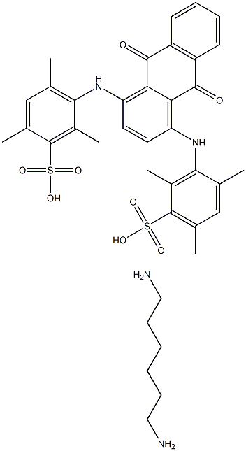 m,m'-[(9,10-dihydro-9,10-dioxo-1,4-anthrylene)diimino]bis[2,4,6-trimethylbenzenesulphonic] acid, compound with hexane-1,6-diamine (1:1) Struktur