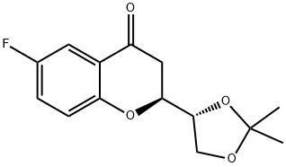 (1’R,2S)-2-[(1’,2’-O-Isopropylidene)dihydroxyethyl]-6-fluorochroman-4-one Struktur