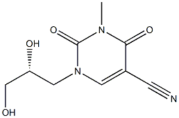 5-Pyrimidinecarbonitrile,1-[(2R)-2,3-dihydroxypropyl]-1,2,3,4-tetrahydro-3-methyl-2,4-dioxo-(9CI) Struktur