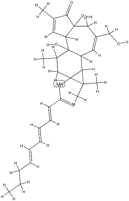 12-deoxyphorbol-13-(2,4,6-decatrienate) Struktur