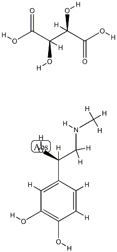 1,2-Benzenediol, 4-(1-hydroxy-2-(methylamino)ethyl)-, (R)-, (R-(R*,R*))-2,3-dihydroxybutanedioate (1:1) (salt) Struktur