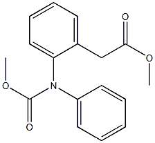 Benzeneacetic acid, 2-[(methoxycarbonyl)phenylamino]-, methyl ester Struktur