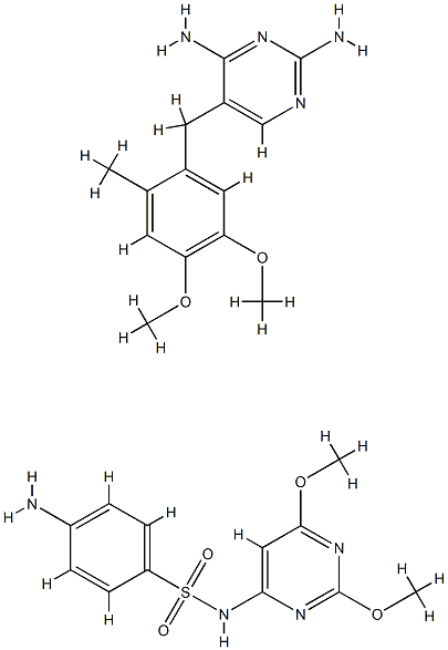 4-amino-N-(2,6-dimethoxypyrimidin-4-yl)benzenesulfonamide, 5-[(4,5-dim ethoxy-2-methyl-phenyl)methyl]pyrimidine-2,4-diamine Struktur