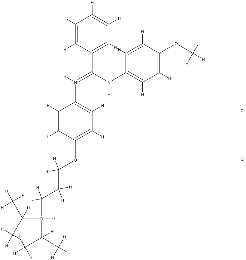 3-[4-[[(4-methoxyphenyl)amino]-phenyl-methylidene]azaniumylphenoxy]pro pyl-dipropan-2-yl-azanium dichloride Struktur