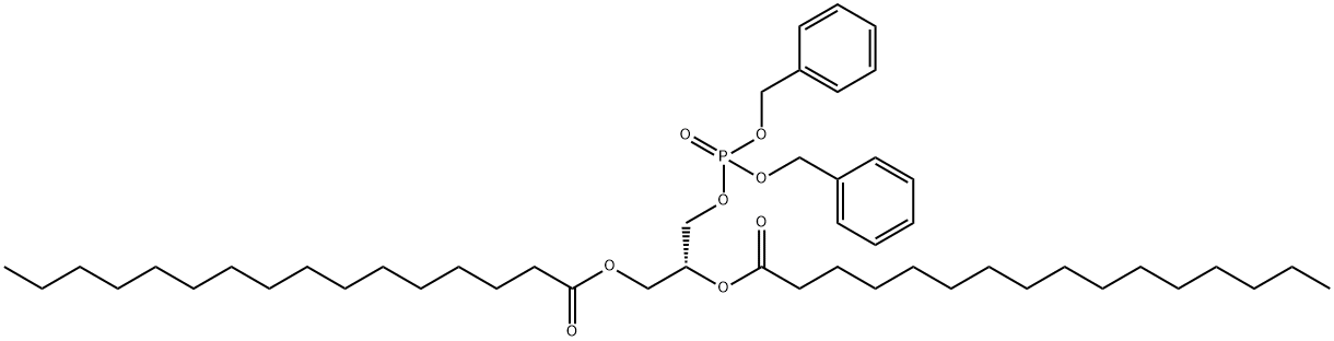 [R,(+)]-1-O,2-O-Dipalmitoyl-L-glycerol 3-(phosphoric acid dibenzyl) ester Struktur