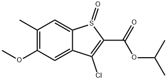 Benzo[b]thiophene-2-carboxylic acid, 3-chloro-5-Methoxy-6-Methyl-, 1-Methylethyl ester, 1-oxide Struktur