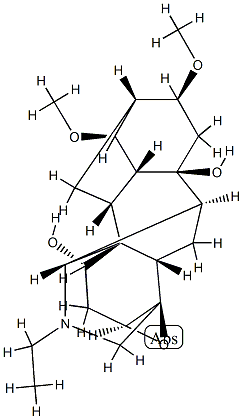 3β,4-Epoxy-20-ethyl-14α,16β-dimethoxyaconitane-1α,8-diol Struktur