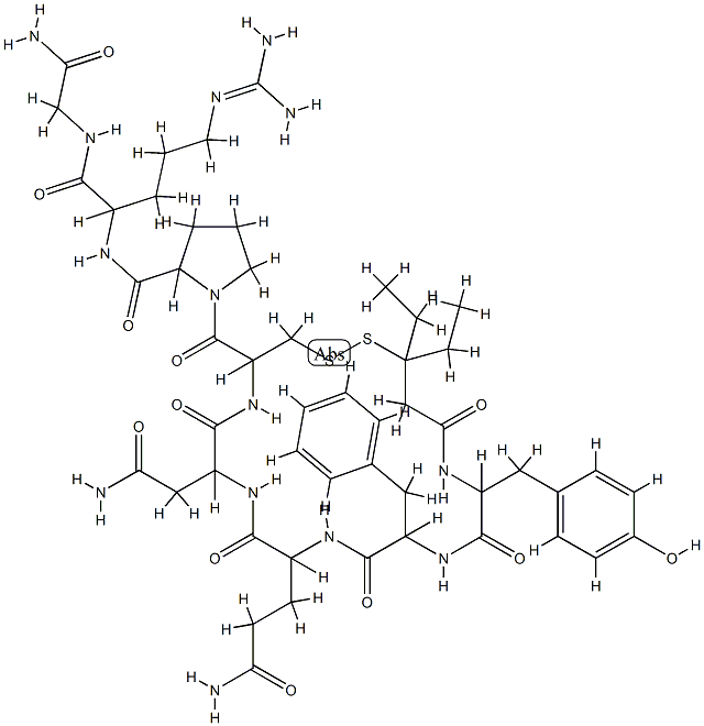 argipressin, 1-(beta-mercapto-beta,beta-diethylpropionic acid)- Struktur