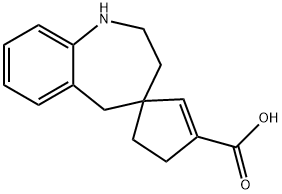 1,2,3,5-tetrahydro-Spiro[4H-1-benzazepine-4,1''-[2]cyclopentene]-3''-carboxylic acid Struktur