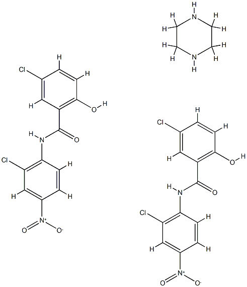 5-chloro-N-(2-chloro-4-nitrophenyl)salicylamide, compound with piperazine (2:1) Struktur