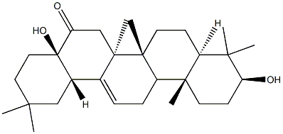 3β,17-Dihydroxy-28-nor-5α-olean-12-en-16-one Struktur