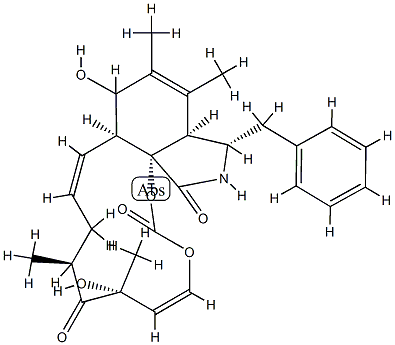 (13E,16S,18R,19E)-7,18-Dihydroxy-10-phenyl-16,18-dimethyl-5,6-didehydro-21,23-dioxa[13]cytochalasa-13,19-diene-1,17,22-trione Struktur