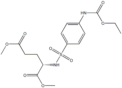 dimethyl (2S)-2-[[4-(ethoxycarbonylamino)phenyl]sulfonylamino]pentaned ioate Struktur