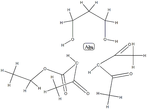 (ethyl acetoacetato-O1',O3)(pentane-2,4-dionato-O,O')[propane-1,3-diolato(2-)-O,O']titanium Struktur