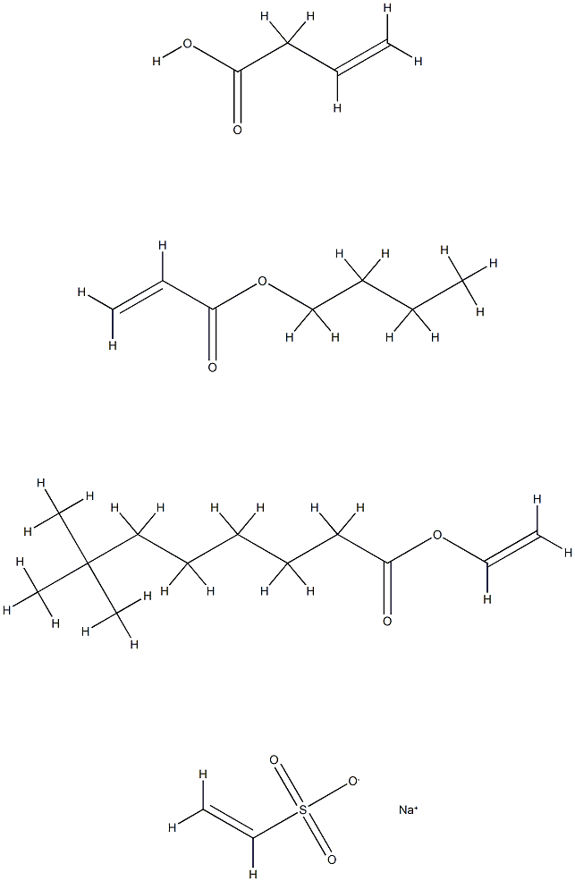 Neodecanoic acid, ethenyl ester, polymer with butyl 2-propenoate, ethenyl acetate and sodium ethenesulfonate Struktur