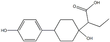 α-Ethyl-1-hydroxy-4-(4-hydroxyphenyl)cyclohexaneacetic acid Struktur