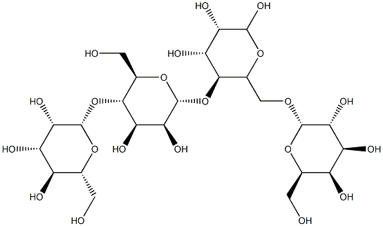 O-beta-D-Mannopyranosyl-(1-4)-O-beta-D-mannopyranosyl-(1-4)-O-[alpha-D-galactopyranosyl-(1-6)]-D-mannose Struktur