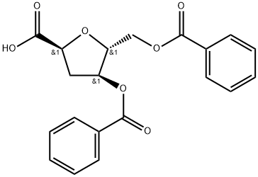 2,5-anhydro-4,6-di-O-benzoyl-3-deoxy-D-arabino-hexonic acid Struktur