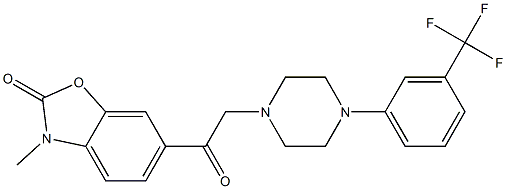 2(3H)-Benzoxalzolone, 3-methyl-6-((4-(3-(trifluoromethyl)phenyl)-1-pip erazinyl)acetyl)- Struktur