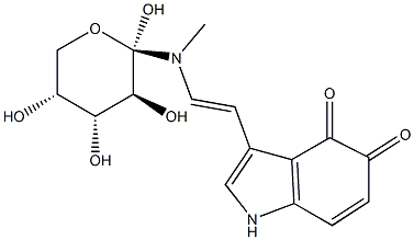 1-desoxyfructo-alpha,beta-dehydro-4,5-dioxotryptamine Struktur