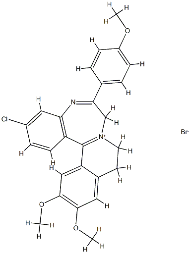 7H-ISOQUINO(2,1-d)(1,4)BENZODIAZEPIN-8-IUM, 9,10-DIHYDRO-3-CHLORO-12,1 3-DIMETHOX Struktur