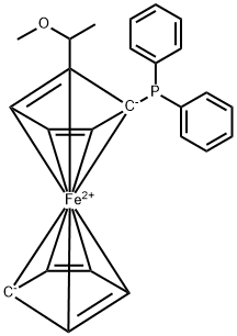 (2-(diphenylphosphino)ferrocenyl)ethyl methyl ether Struktur