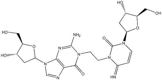 1-(N(3)-deoxycytidyl)-2-(N(1)-deoxyguanosinyl)ethane Struktur