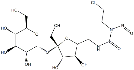 6-[[[(2-Chloroethyl)nitrosoamino]carbonyl]amino]-6-deoxy-β-D-fructofuranosyl α-D-glucopyranoside Struktur