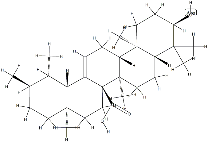 [18α,(+)]-3α-Hydroxyurs-12-ene-27-oic acid Struktur