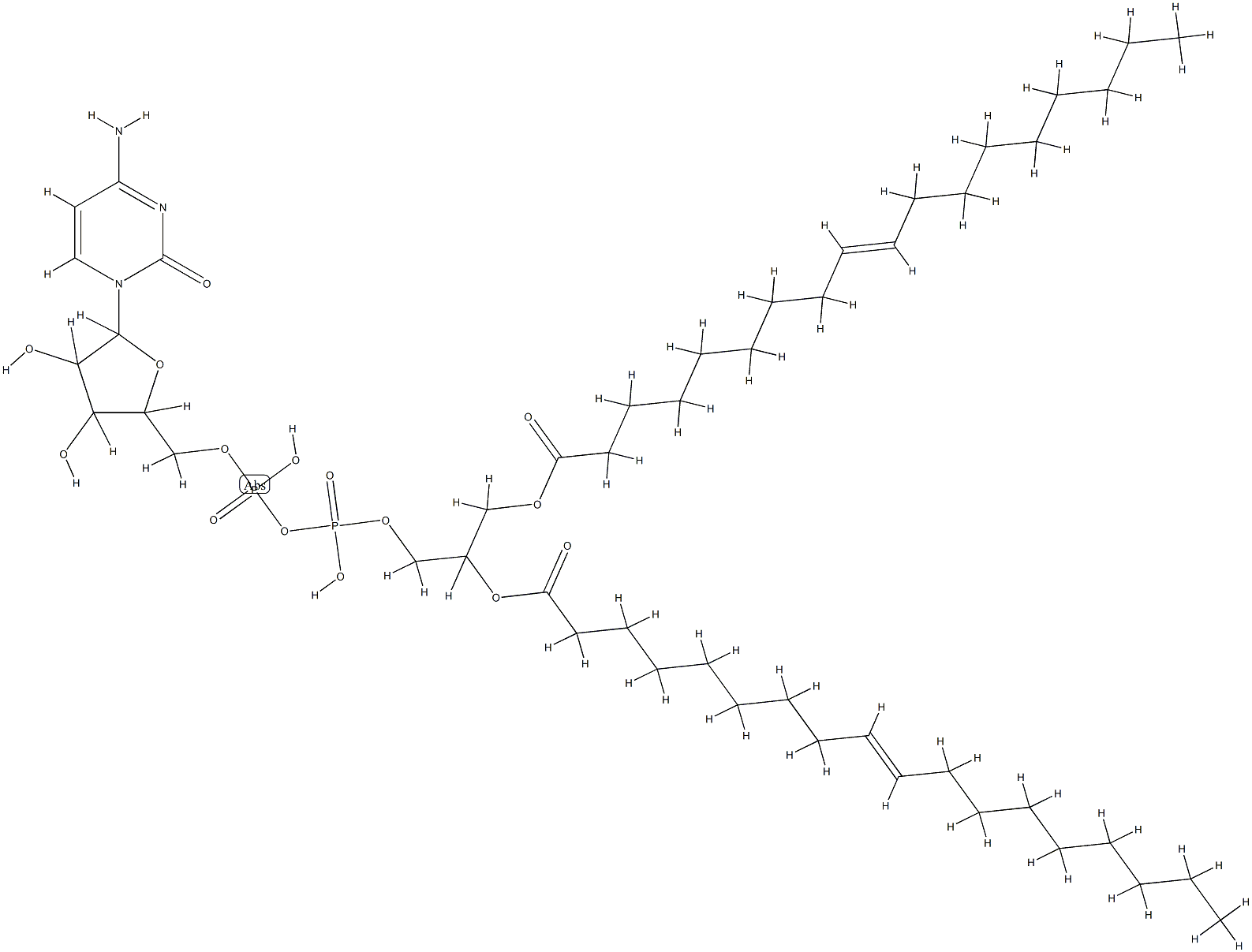 1 beta-arabinofuranosylcytosine 5'-diphosphate-1,2-diolein Struktur