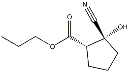 Cyclopentanecarboxylic acid, 2-cyano-2-hydroxy-, propyl ester, (1R,2S)-rel- (9CI) Struktur