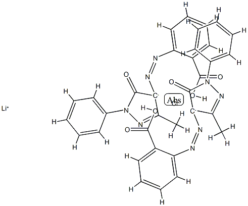 lithium bis[2-[(4,5-dihydro-3-methyl-5-oxo-1-phenyl-1H-pyrazol-4-yl)azo]benzoato(2-)]chromate(1-) Struktur