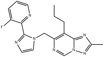 [1,2,4]Triazolo[1,5-c]pyriMidine, 7-[[2-(3-fluoro-2-pyridinyl)-1H-iMidazol-1-yl]Methyl]-2-Methyl-8-propyl- Struktur