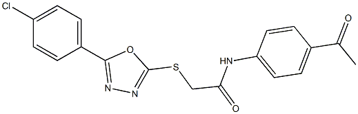 N-(4-acetylphenyl)-2-{[5-(4-chlorophenyl)-1,3,4-oxadiazol-2-yl]sulfanyl}acetamide Struktur