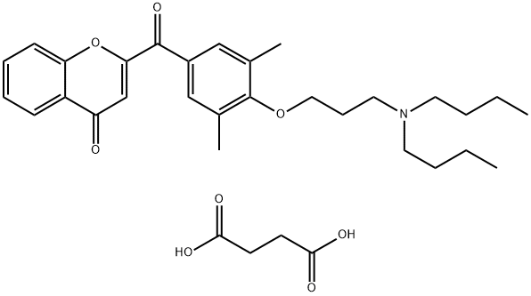 succinic acid, compound with 2-[4-[3-(dibutylamino)propoxy]-3,5-dimethylbenzoyl]-4H-1-benzopyran-4-one (1:1) Struktur