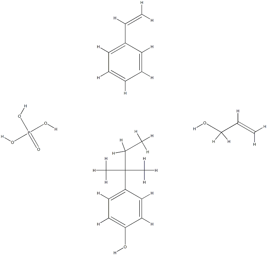 Phosphoric acid, mixed esters with allyl alc.-styrene polymers and 4-(1,1-dimethylpropyl)phenol Struktur