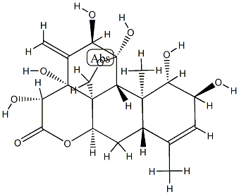 Picrasa-3,13(21)-dien-16-one, 11,20-epoxy-1,2,11,12,14,15-hexahydroxy- , (1beta,2alpha,11beta,12alpha,15beta)- Struktur