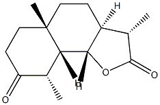 (3S)-3aβ,5,5a,6,7,9,9aα,9bα-Octahydro-3β,5aα,9β-trimethylnaphtho[1,2-b]furan-2,8(3H,4H)-dione Struktur