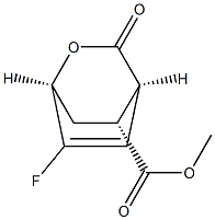 2-Oxabicyclo[2.2.2]oct-7-ene-5-carboxylicacid,7-fluoro-3-oxo-,methylester,(1R,4S,5S)-rel-(9CI) Struktur