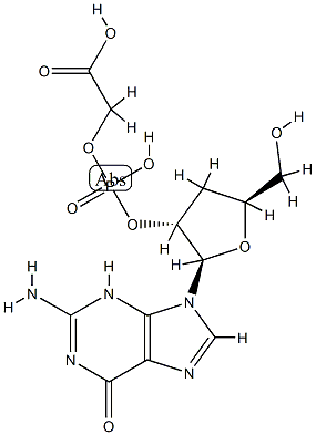 2'-deoxyguanosine-3'-(phospho-2''-O-glycolic acid) Struktur