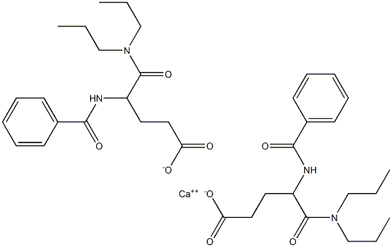 calcium (±)-bis[4-(benzoylamino)-5-(dipropylamino)-5-oxovalerate] Struktur