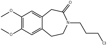 3-(3-Chloropropyl)-7,8-dimethoxy-2,3,4,5-tetrahydro-1H-3-benzazepin-2-one Struktur