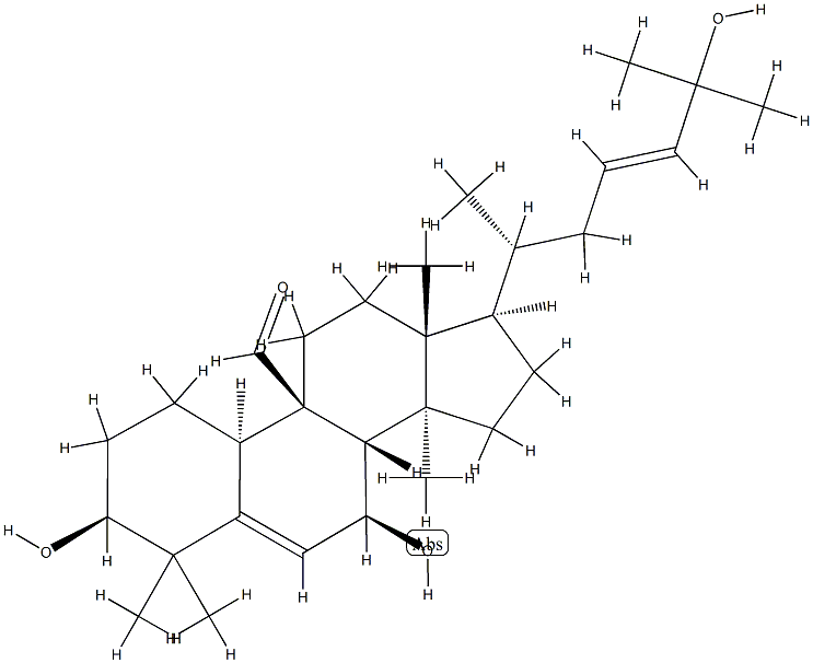 3beta,7beta,25-Trihydroxycucurbita-5,23(E)-dien-19-al Struktur