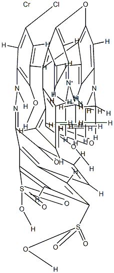 9-(2-carboxyphenyl)-3,6-bis(diethylamino)xanthylium [8-[(5-chloro-2-hydroxyphenyl)azo]-7-hydroxynaphthalene-1,3-disulphonato(4-)]chromate(1-) Struktur